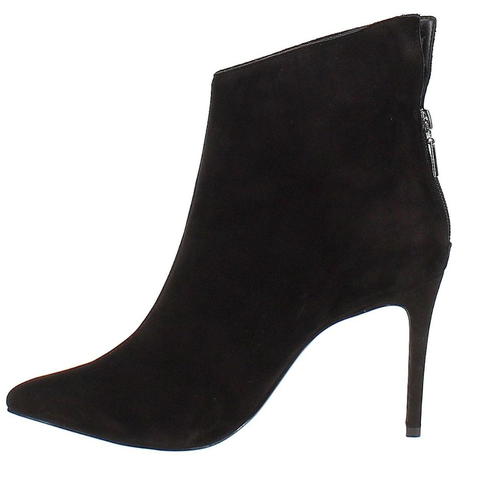 Aqua Black Suede Hendrix Stiletto Booties
